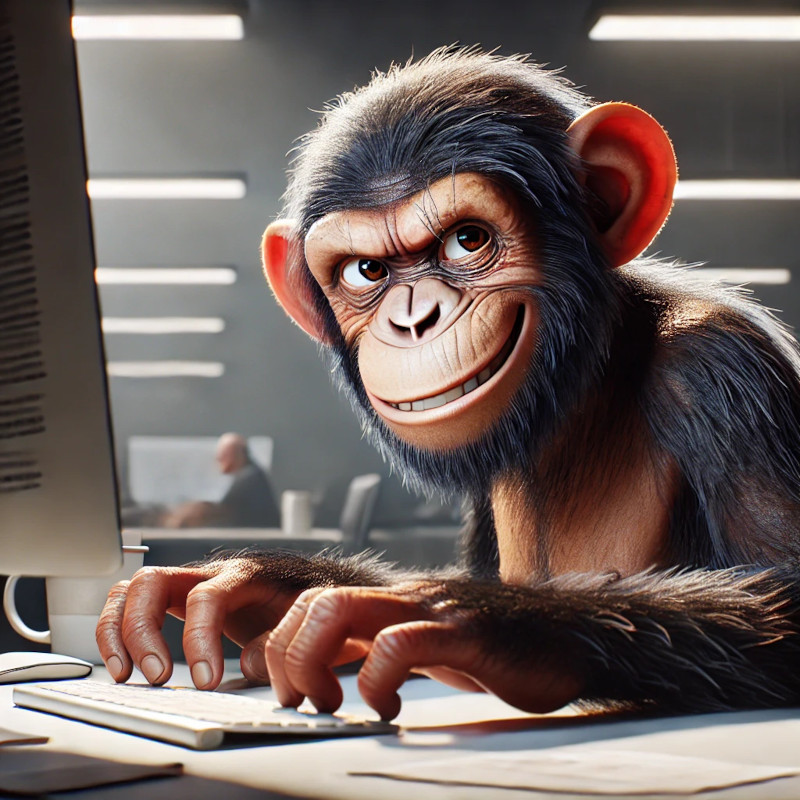 Typing chimp